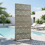 Séparateur de pièce en acier galvanisé Olive Gray, 72x35x16, Écran d'intimité pour patio de maison (6)