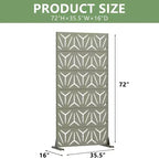 Séparateur de pièce en acier galvanisé Olive Gray, 72x35x16, Écran d'intimité pour patio de maison (6)