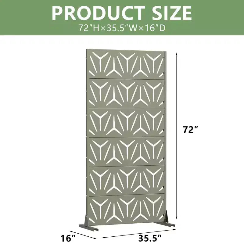 Séparateur de pièce en acier galvanisé Olive Gray, 72x35x16, Écran d'intimité pour patio de maison (6)