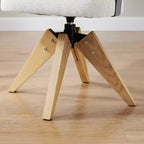 Chaise de bureau sans roulettes, chaise pivotante avec accoudoirs de style moderne du milieu du siècle, chaise d'appoint en tissu rembourré avec pieds en bois de chêne