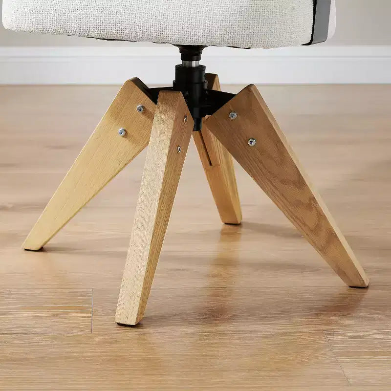 Chaise de bureau sans roulettes, chaise pivotante avec accoudoirs de style moderne du milieu du siècle, chaise d'appoint en tissu rembourré avec pieds en bois de chêne