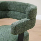 Chaise de bureau sans roulettes, chaise pivotante avec accoudoirs de style moderne du milieu du siècle, chaise d'appoint en tissu rembourré avec pieds en bois de chêne