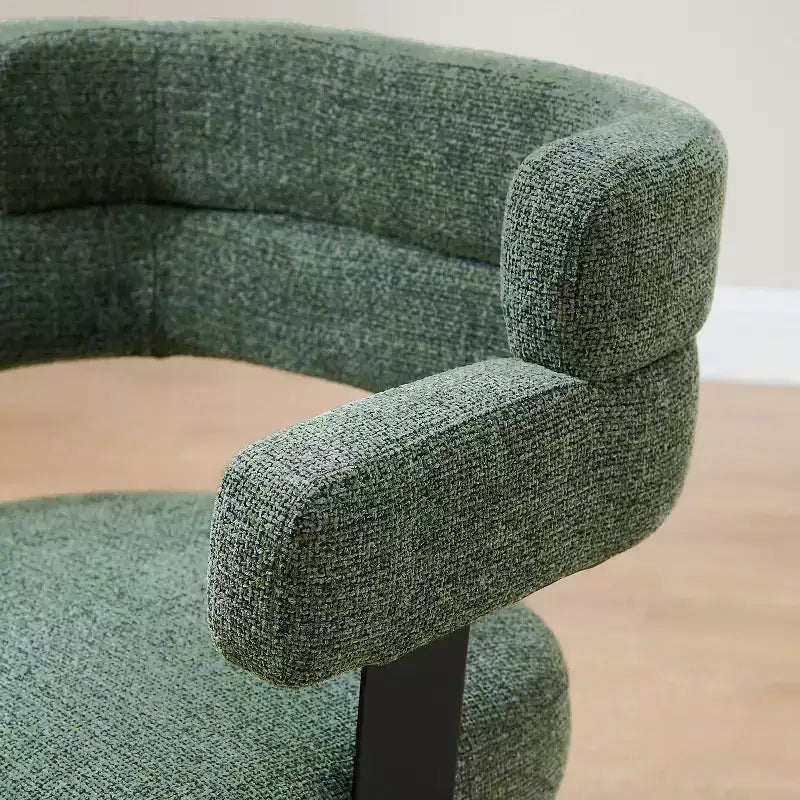 Chaise de bureau sans roulettes, chaise pivotante avec accoudoirs de style moderne du milieu du siècle, chaise d'appoint en tissu rembourré avec pieds en bois de chêne