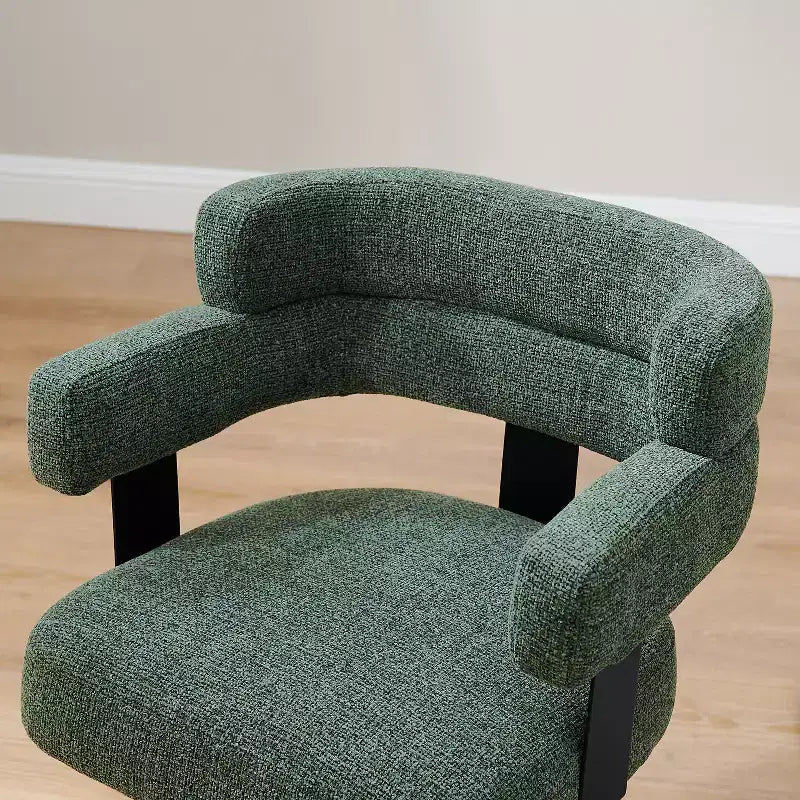 Chaise de bureau sans roulettes, chaise pivotante avec accoudoirs de style moderne du milieu du siècle, chaise d'appoint en tissu rembourré avec pieds en bois de chêne