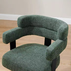 Chaise de bureau sans roulettes, chaise pivotante avec accoudoirs de style moderne du milieu du siècle, chaise d'appoint en tissu rembourré avec pieds en bois de chêne