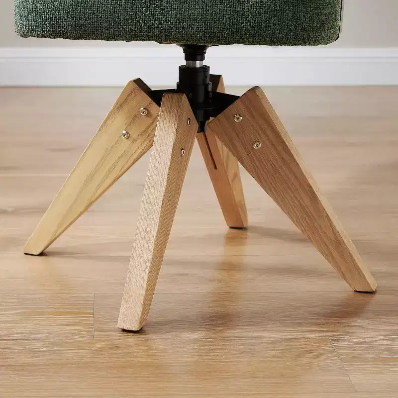 Chaise de bureau sans roulettes, chaise pivotante avec accoudoirs de style moderne du milieu du siècle, chaise d'appoint en tissu rembourré avec pieds en bois de chêne