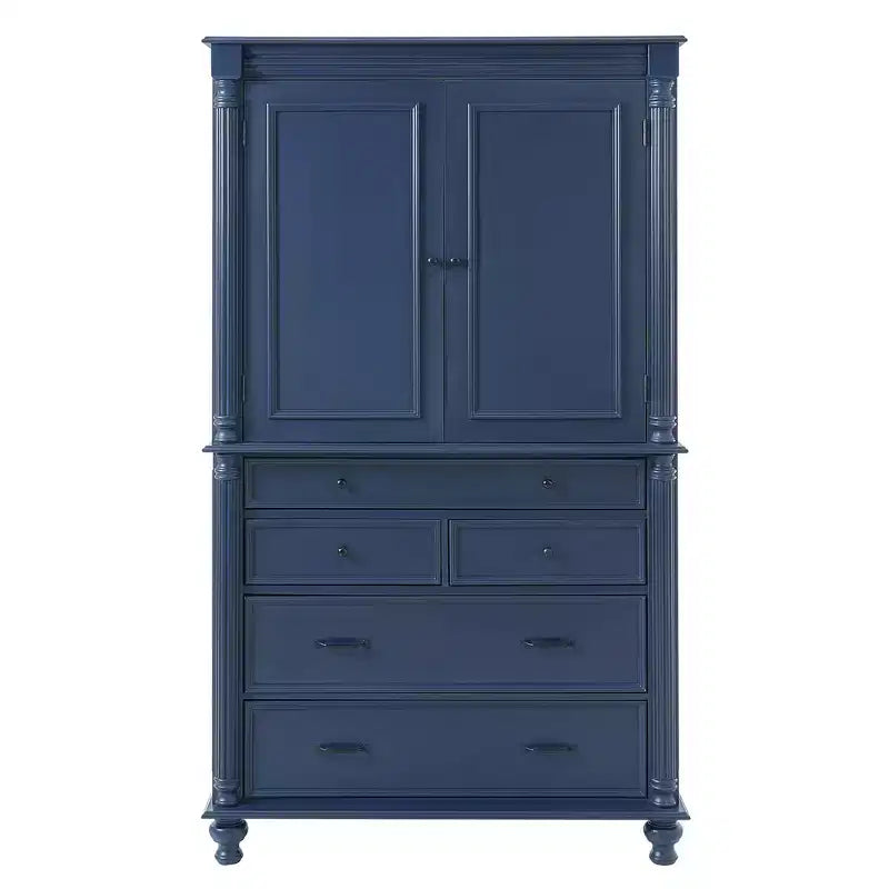 Meuble de rangement autoportant pour cuisine de 196,3 cm de haut avec 6 portes, 5 tiroirs et étagères réglables