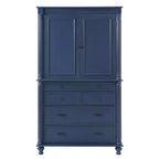 Meuble de rangement autoportant pour cuisine de 196,3 cm de haut avec 6 portes, 5 tiroirs et étagères réglables