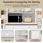 Meuble de rangement autoportant pour cuisine de 196,3 cm de haut avec 6 portes, 5 tiroirs et étagères réglables