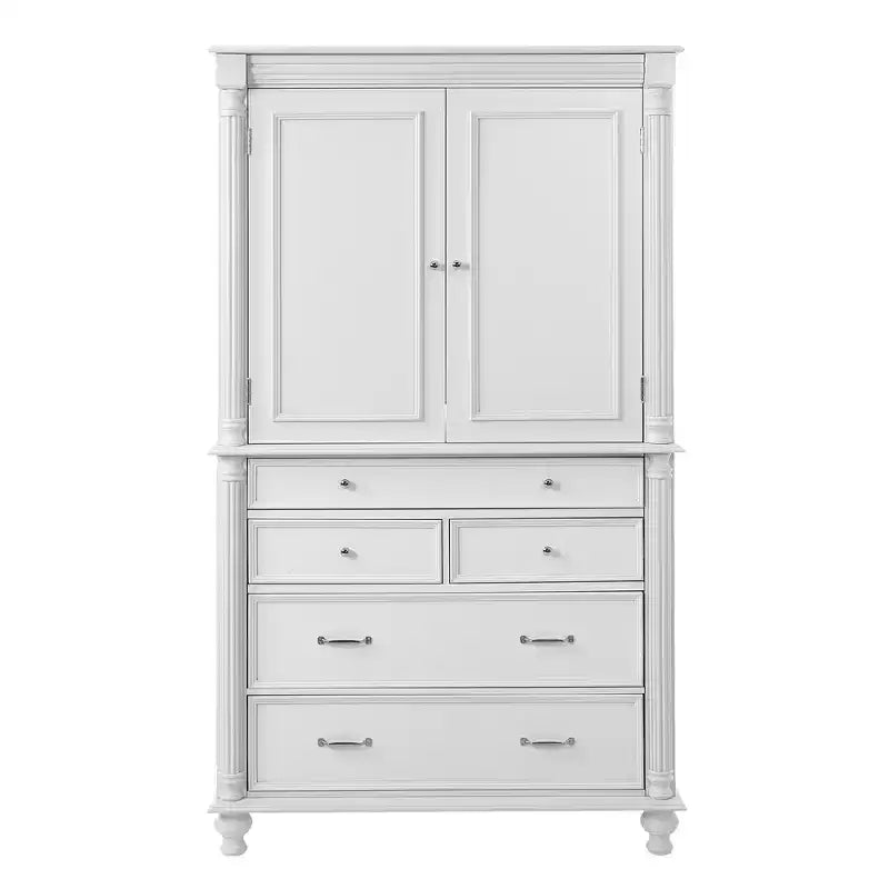 Meuble de rangement autoportant pour cuisine de 196,3 cm de haut avec 6 portes, 5 tiroirs et étagères réglables