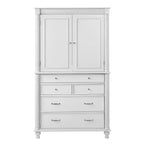 Meuble de rangement autoportant pour cuisine de 196,3 cm de haut avec 6 portes, 5 tiroirs et étagères réglables