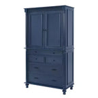 Meuble de rangement autoportant pour cuisine de 196,3 cm de haut avec 6 portes, 5 tiroirs et étagères réglables