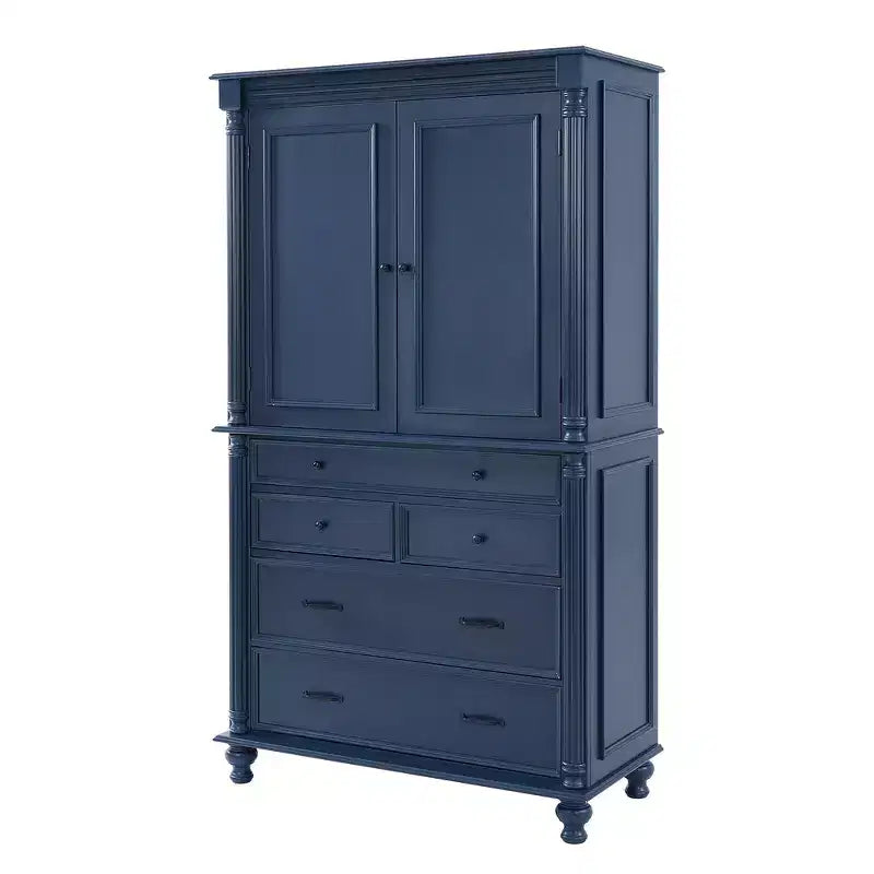 Meuble de rangement autoportant pour cuisine de 196,3 cm de haut avec 6 portes, 5 tiroirs et étagères réglables