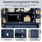 Meuble de rangement autoportant pour cuisine de 196,3 cm de haut avec 6 portes, 5 tiroirs et étagères réglables