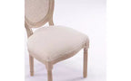 Lot de 2 chaises de salle à manger tapissées en lin de style français pour cuisine et salle à manger