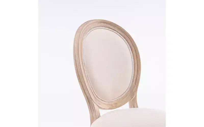 Lot de 2 chaises de salle à manger tapissées en lin de style français pour cuisine et salle à manger