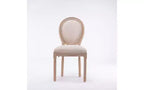 Lot de 2 chaises de salle à manger tapissées en lin de style français pour cuisine et salle à manger
