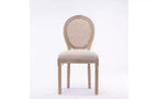 Lot de 2 chaises de salle à manger tapissées en lin de style français pour cuisine et salle à manger