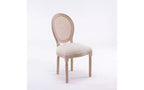 Lot de 2 chaises de salle à manger tapissées en lin de style français pour cuisine et salle à manger