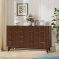 COZONY 54 Wide 9 Drawer Dresser, Modern Wooden Chest with Fluted Wave Design and Metal Handles