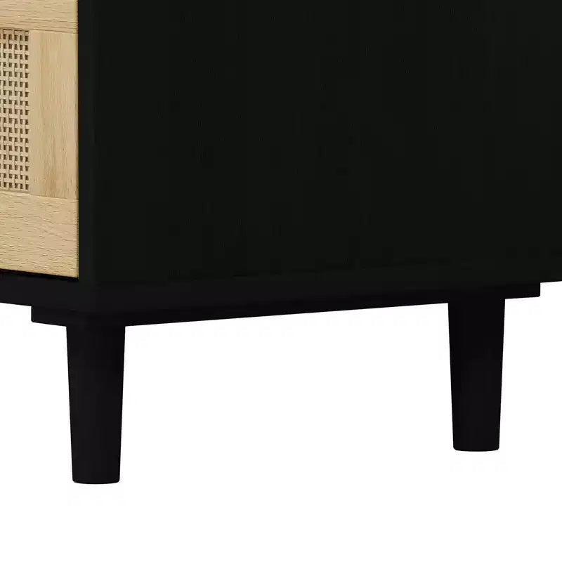 Grande table de chevet avec tiroirs, commode de chevet en rotin de 80 cm avec 3 tiroirs pour salon et chambre à coucher
