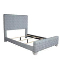 Acme Furniture Queen 91" Saree Bed Light Teal Chenille/Gray Finish