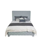 Lit Reine 91 po Sari Chenille sarcelle pâle/Fini gris