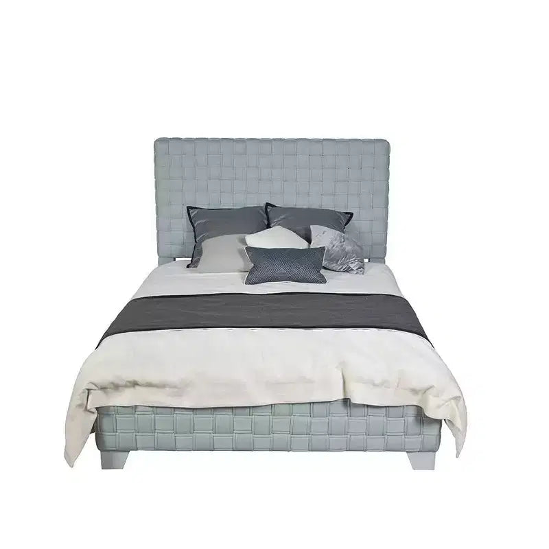 Lit Reine 91 po Sari Chenille sarcelle pâle/Fini gris