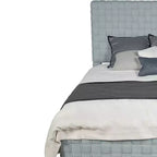 Lit Reine 91 po Sari Chenille sarcelle pâle/Fini gris