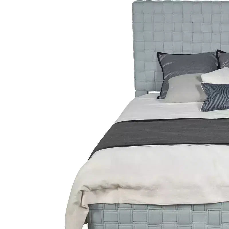Lit Reine 91 po Sari Chenille sarcelle pâle/Fini gris