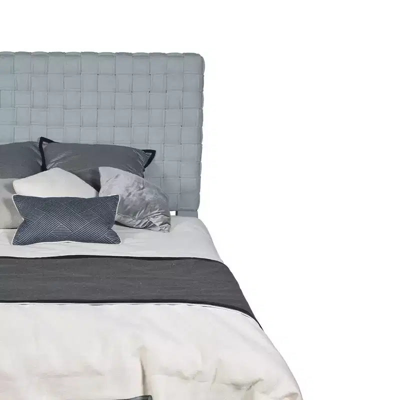 Lit Reine 91 po Sari Chenille sarcelle pâle/Fini gris