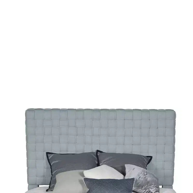 Lit Reine 91 po Sari Chenille sarcelle pâle/Fini gris