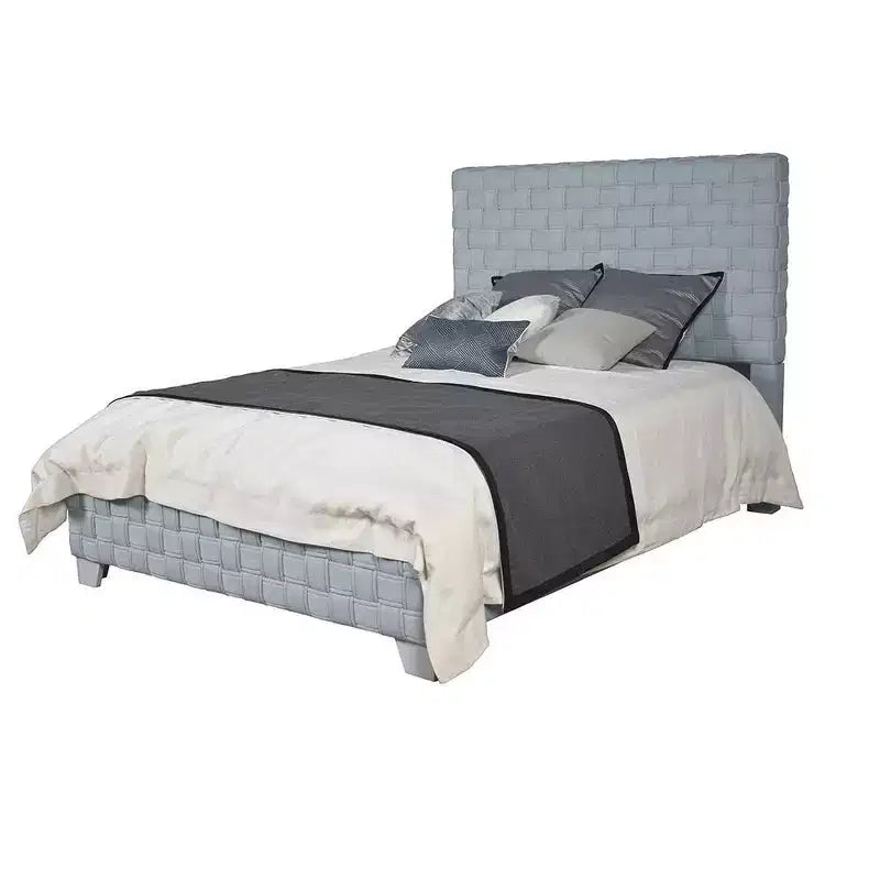 Lit Reine 91 po Sari Chenille sarcelle pâle/Fini gris