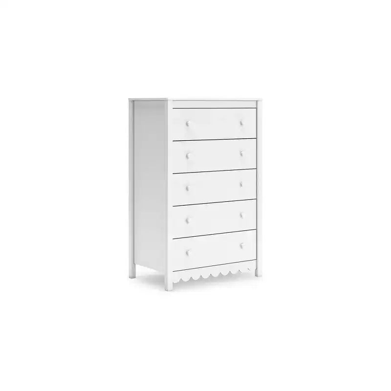Signature Design by Ashley Hallityn 5 Drawer Tall Dresser, White