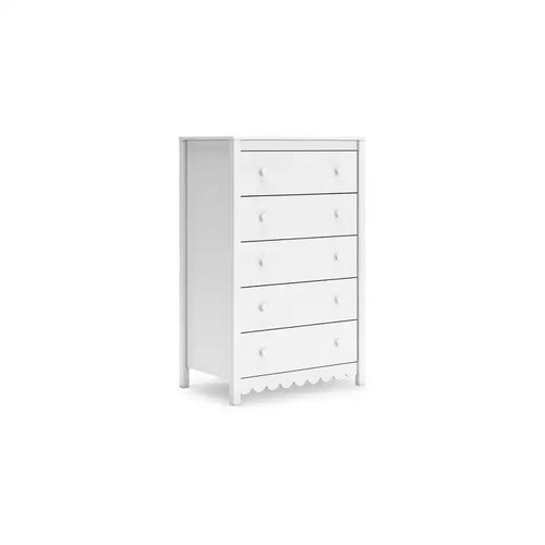 Signature Design by Ashley Hallityn 5 Drawer Tall Dresser, White