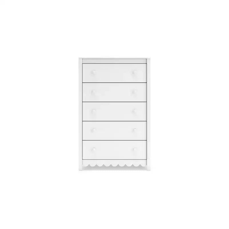 Commode haute blanche à 5 tiroirs – Armoire de rangement verticale pour chambre et placard