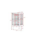 Meuble d'angle de 56,5 cm avec porte en verre trempé et étagère réglable pour salle de bain, salon, chambre, maison
