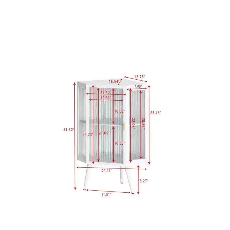 Meuble d'angle de 56,5 cm avec porte en verre trempé et étagère réglable pour salle de bain, salon, chambre, maison