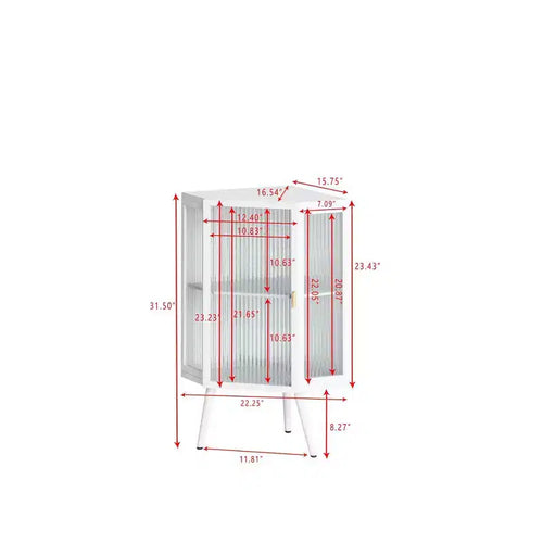 Meuble d'angle de 56,5 cm avec porte en verre trempé et étagère réglable pour salle de bain, salon, chambre, maison