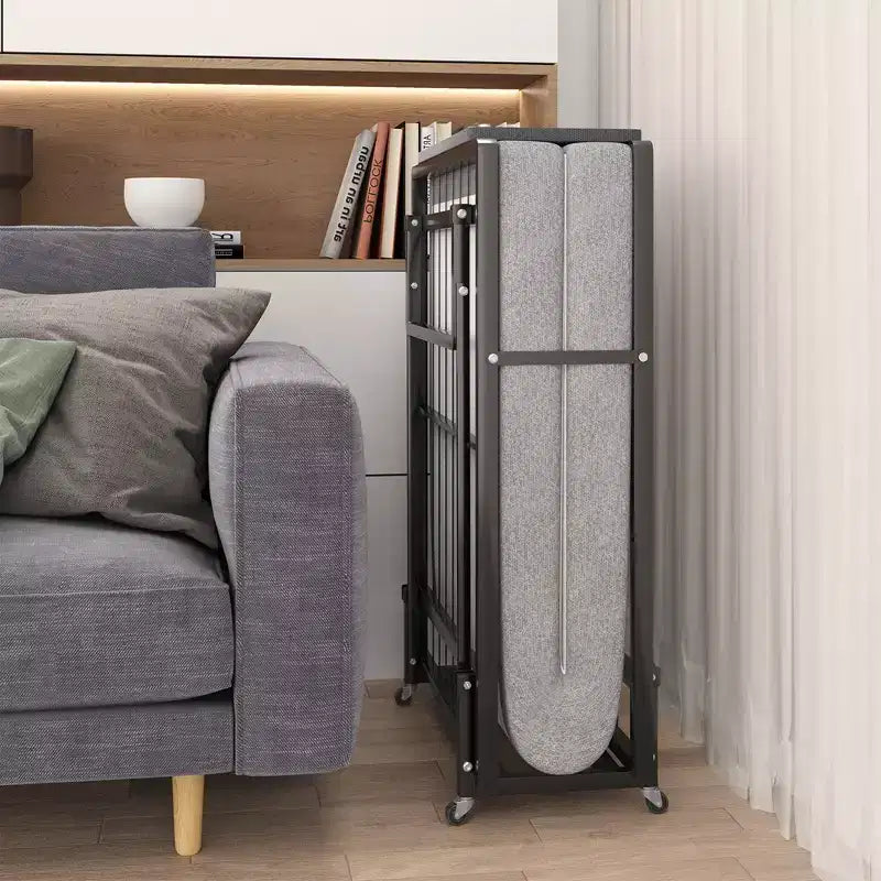 Lit pliant avec matelas, lit d'appoint portable avec 4 roues, 4 matelas en mousse et cadre en métal, lit d'appoint roulant de taille berceau peu encombrant pour chambre d'amis