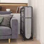 Lit pliant avec matelas, lit d'appoint portable avec 4 roues, 4 matelas en mousse et cadre en métal, lit d'appoint roulant de taille berceau peu encombrant pour chambre d'amis